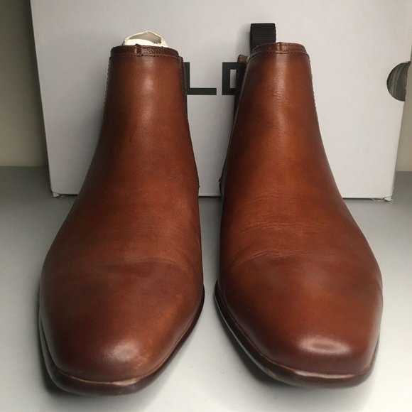 ALDO CHELSEA LEATHER BOOTS PORTERS BROWN MENS SIZE 7.5 - Picture 5 of 16